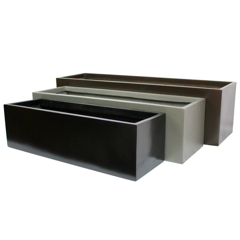 Cogburn Belmont Rectangle Planter Box, 10" H x 30" W x 10" D, Black