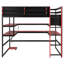 Wood Loft Bed with Integrated Desk and RGB Lighting System-1754451836