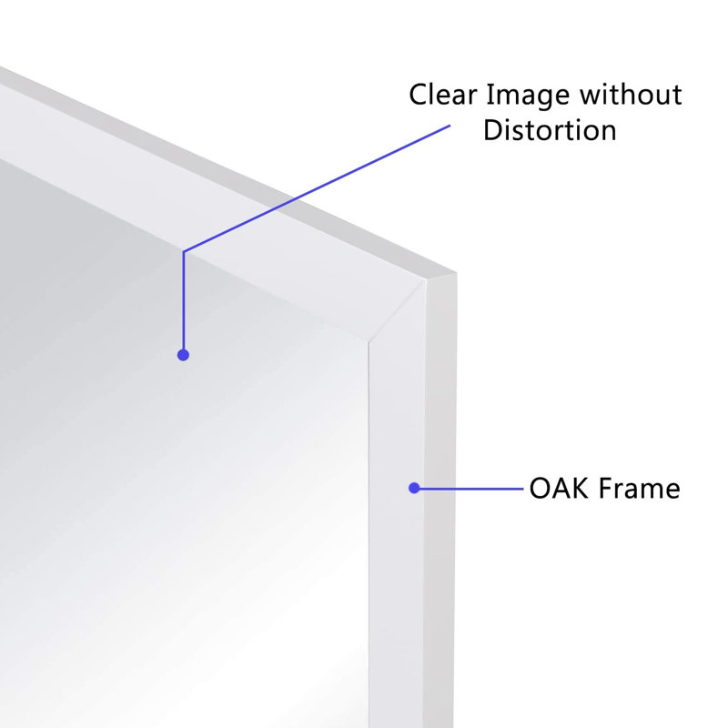 Neako Solid Wood Wall Mirror, White