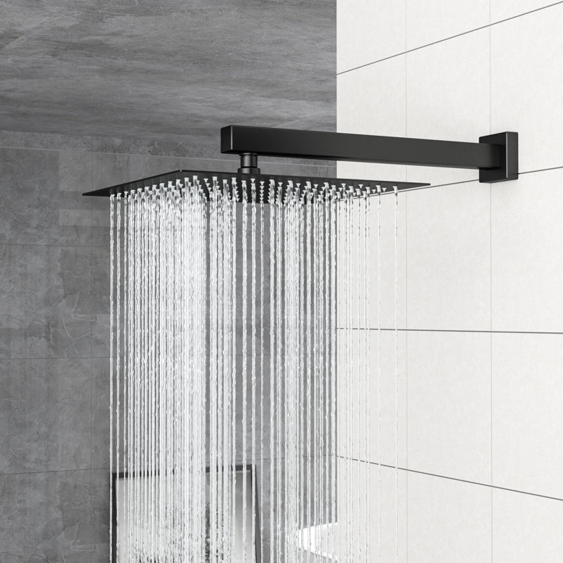 Système mural noir mat de 12 po à douchette double 12 po - Scald équilibré, douche de pluie réglable à 360 °, portatif pour une utilisation personnalisée avec valve équilibrée, expérience, rotation et adaptable