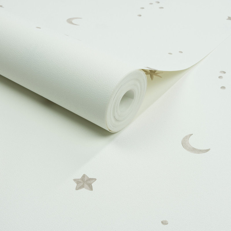 Little Dreamers Collection Stylish Stars Wallpaper Roll, White