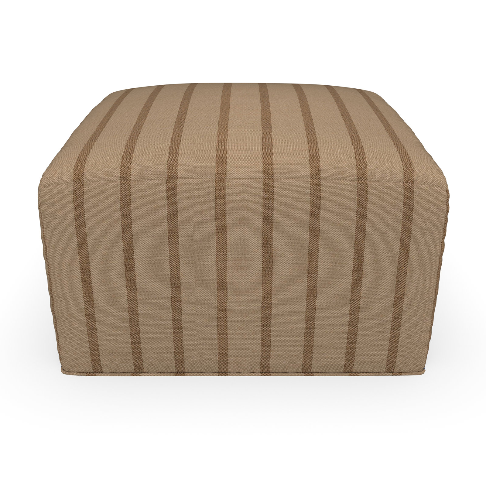 Praia Sunbrella® Patio Ottoman, 16" H x 29" W x 29" D, Unwind Driftwood Striped Sunbrella®