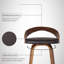 Tabouret de bar pivotant à hauteur de comptoir ou de bar avec dossier bas ouvert en similicuir et bois-44179696-80824321-62257035