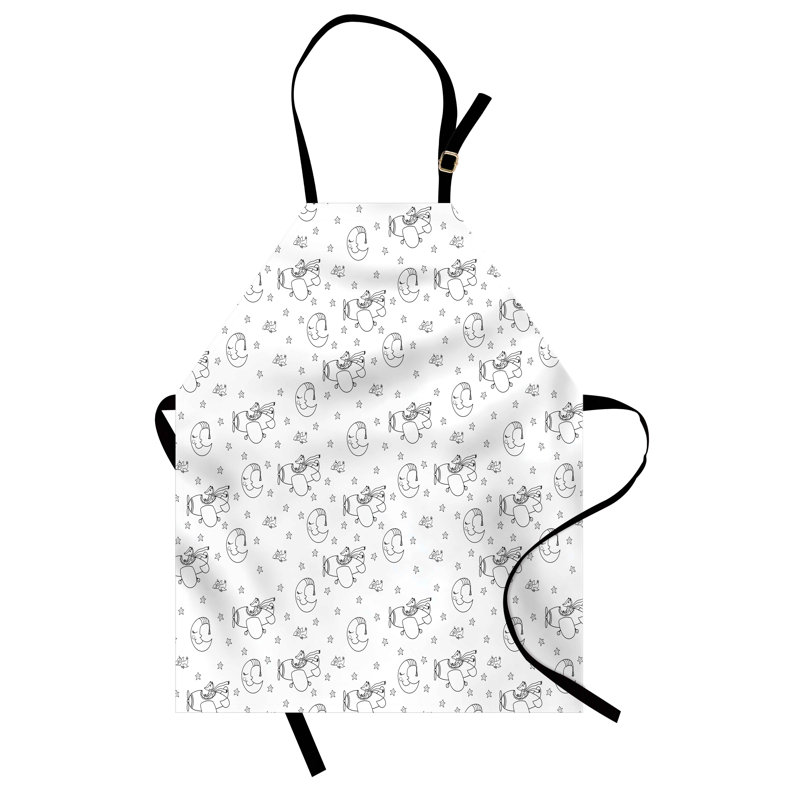 Tablier East Urban Home pour avion unisexe, motif sommeil réparateur, taille adulte, noir et blanc