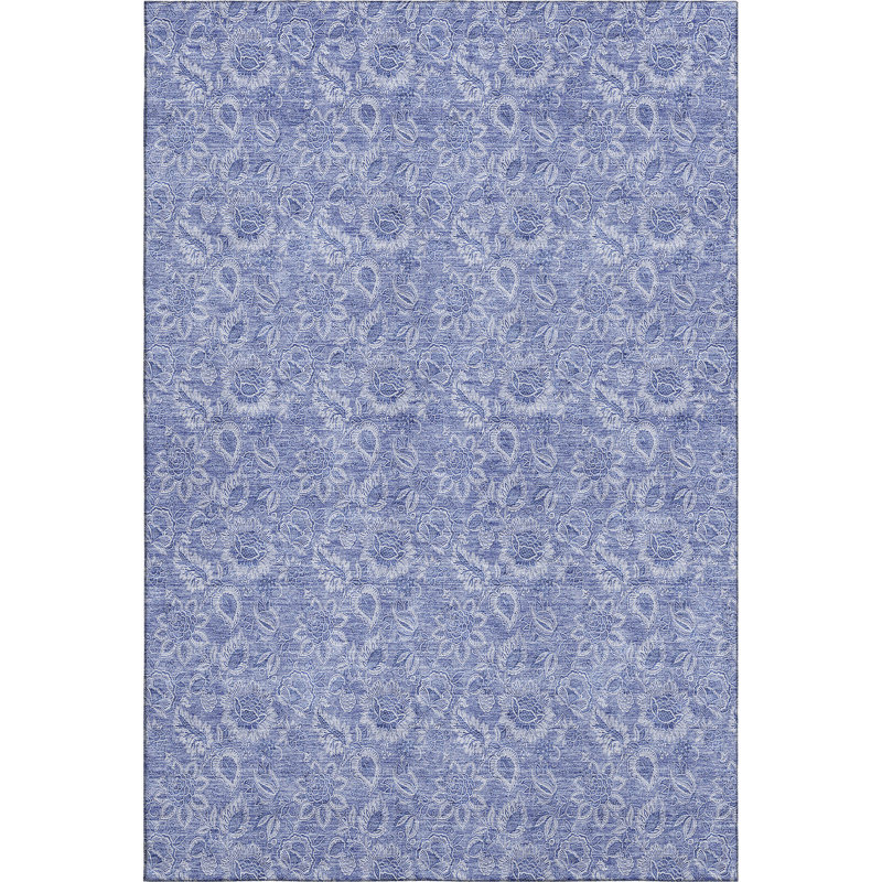Premium Machine Washable Prisco Denim Rug, Rectangle 9' x 12'