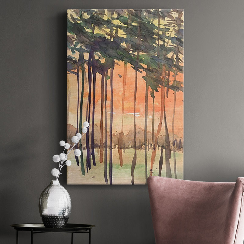 Entre les arbres II - reproduction sur toile tendue, H 48 po x l 32 po x P 1,5 po