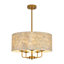Lustre cylindrique naturel 19,7 "à 5 lumières à intensité variable-866380098