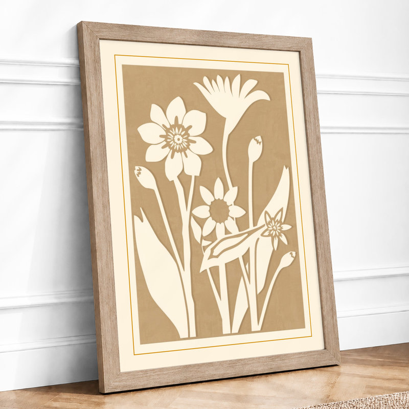 Stylised Lines Botanical - Print, A1 - 84.1 x 59.4 cm, Oak
