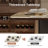 63" Modern Glossy Dining Table, Natural Stone Double-Layer Top with Stainless Steel Base, Seats 4-6