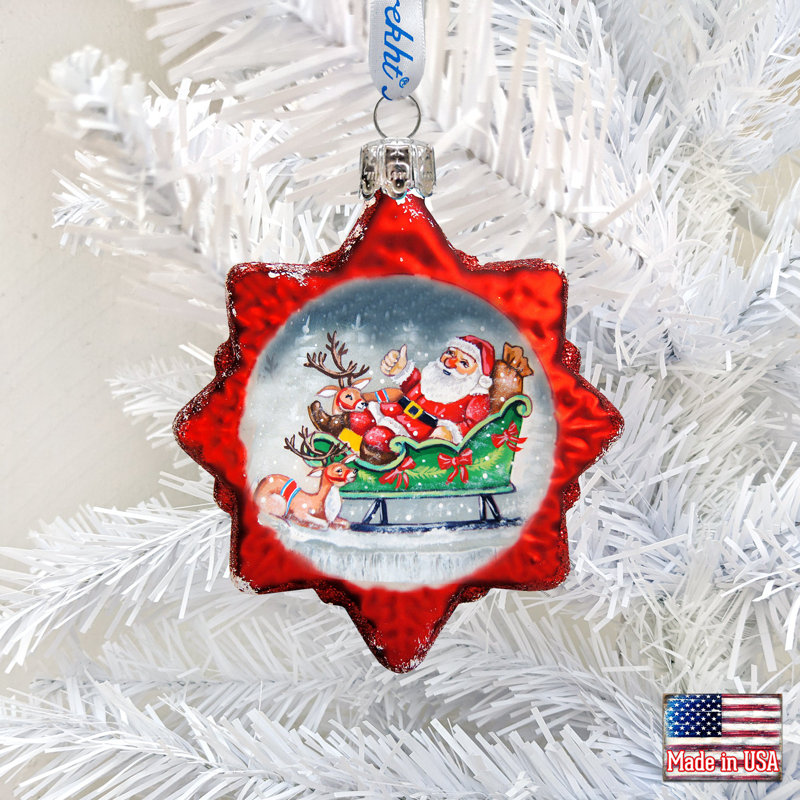 9'' Handmade Glass Holiday Shaped Ornament