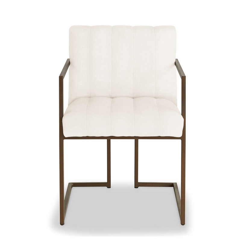 Adele Upholstered Arm Chair, Parchment Polyester