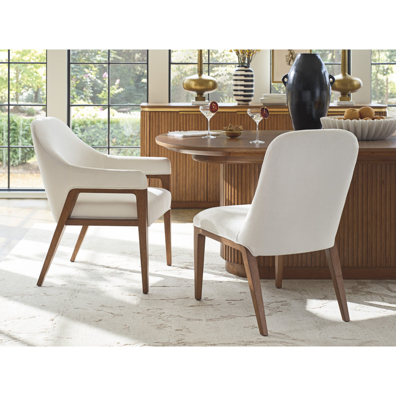 Chaise rembourrée La Costa, Polyester blanc