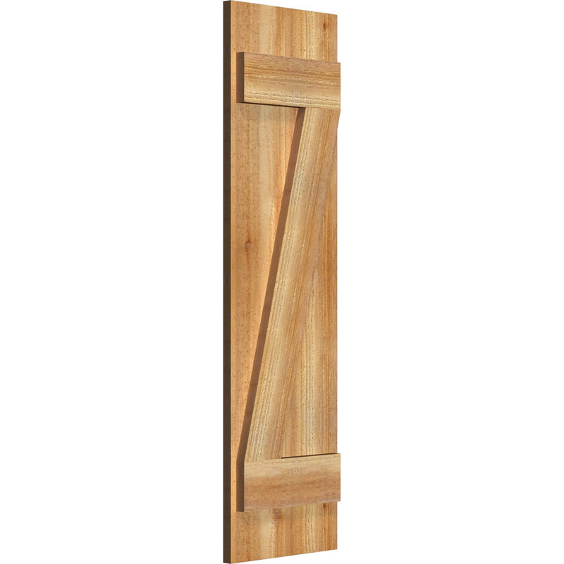 TimberCraft 5 3/8 "planches jointes avec n-lattes avec barre en Z, cèdre rouge de l'Ouest (par paire), 10 3/4 po, 38 po