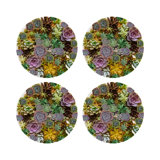 Succulents Vegan Leather Round Pebble Placemat