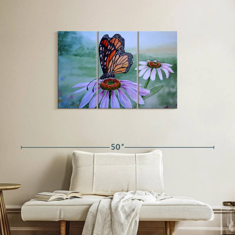 Harnek Butterfly On Coneflower, 24" H x 38" W