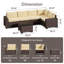 Ensemble modulaire en rotin toutes saisons 5 pièces Vanarsdale - Dossier incliné et table basse-1887851145