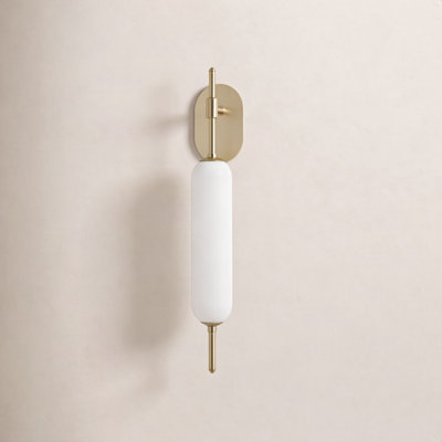 Single Light Steel Dimmable Armed Sconce