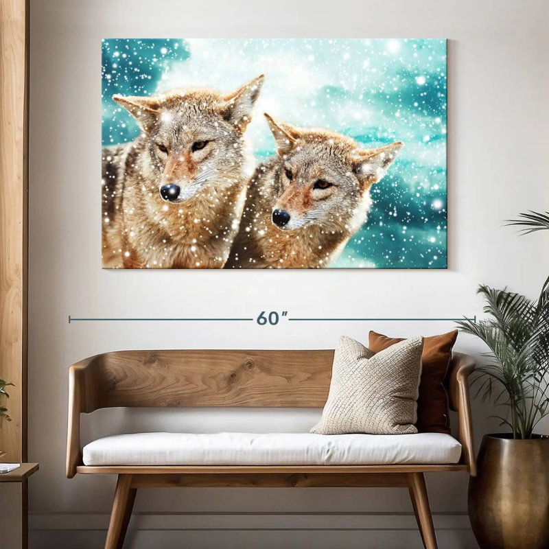 Brampt Coyote Pair, 34" H x 51" W