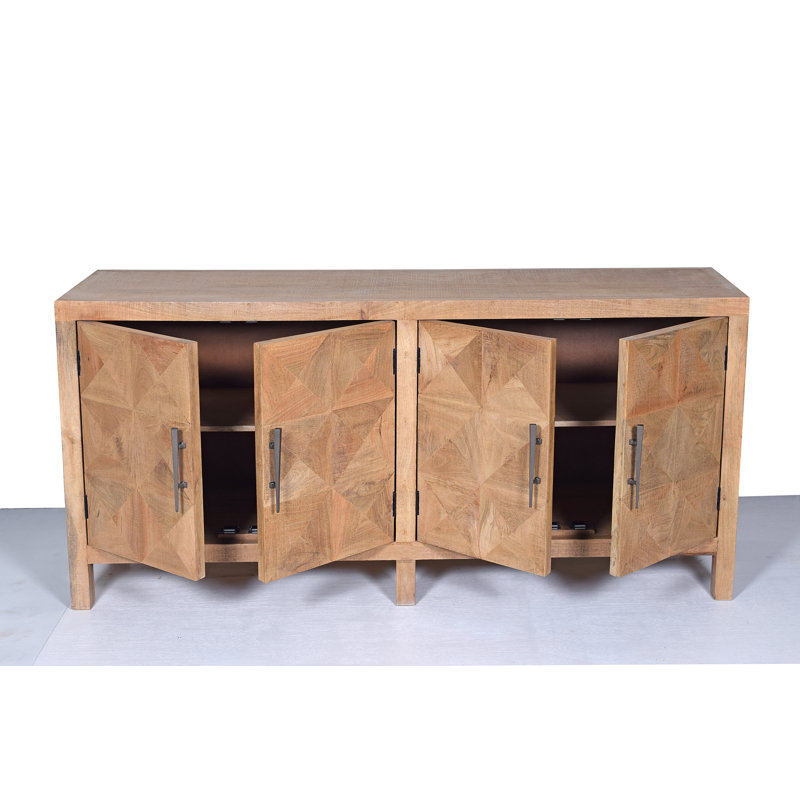 Fiona 70" Solid Wood Sideboard, Oak finish, Oak