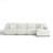 4 - Piece Upholstered Offehite Chenille Modular Sectional Sofa with Armrests & Throw Pillows-1202867639-1202867594