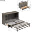 Grand lit antique gris avec charge - bois de pin massif et charge de construction, flair pour le bonheur durable