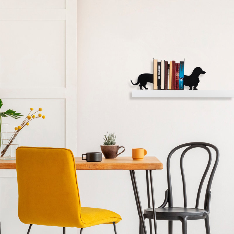 Serre-livres en métal durable, noir, 16,9 x 5,5 x 8,7 pouces | Fabrication 100% métal, épaisseur: 0,05 pouce | Élégant et fonctionnel pour organiser des livres, des magazines et plus encore | Parfait pour le bureau personnel et le bureau