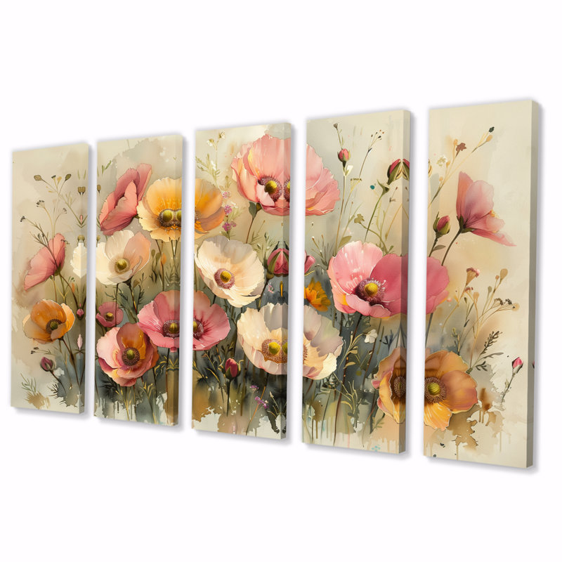Ulysse - Ensemble d'art sur toile Buttercups, H 32 po x l 80 po