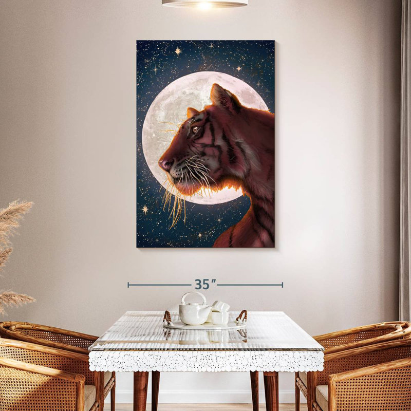 Brampt Moon And Tiger, 48" H x 32" W