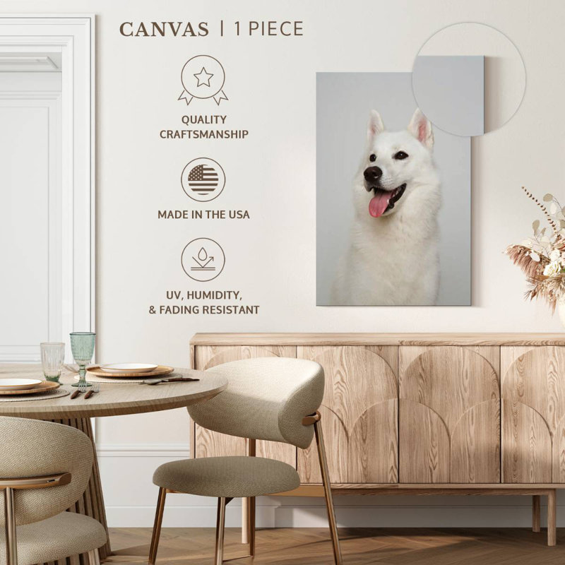 White Siberian Husky, 48" H x 32" W