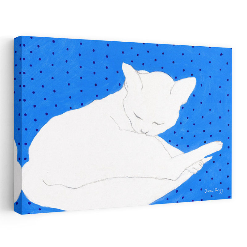 Contemporary Art Abstract Contemporary Cat Wall Art by Janel Bragg - Wrapped Canvas Print, 30.48 cm H x 45.72 cm W