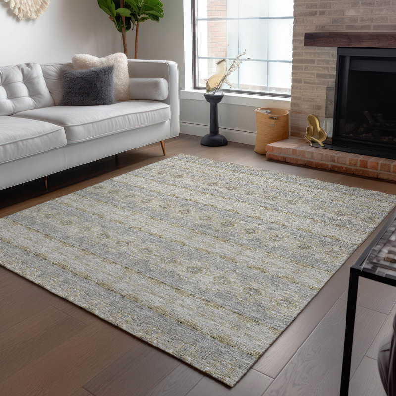 Tapis intérieur / extérieur en polyester tissé à la machine Everlee, Rond 8 pi