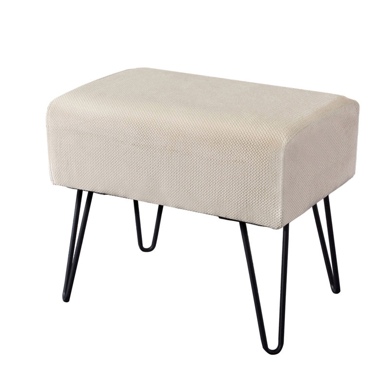 48.3cm Wide Rectangle Solid Colour Standard Ottoman, Angora Polyester