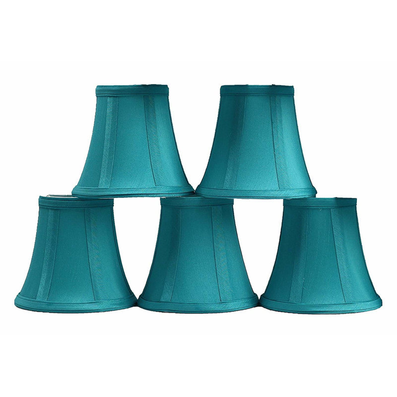 Abat-jour de candélabre en soie / shantung H 4,5 po (à pince), Bleu sarcelle