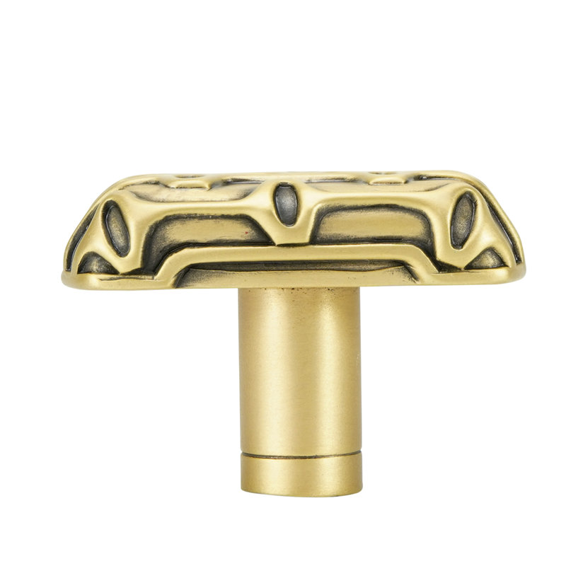 BUBBLE RECTANGLE KNOB; MUSEUM GOLD