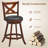 Swivel Counter Stool with Solid Wood Frame-1443828633