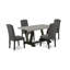 Ensemble de salle à manger 5 pièces - 4 chaises de cuisine gris foncé Gotham et une table de salle à manger en bois de ciment - Finition noire brossée-38387571