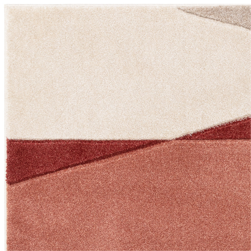 Ceion Segment Orange/Beige Area Rug, Rectangle 200 x 290cm