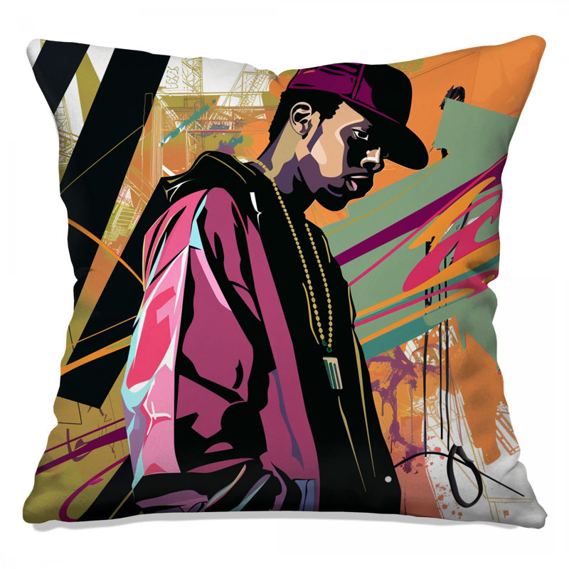 Coussin HipHop, coussins double face musique, 16 po x 16 po