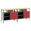 Work Bench Set Height Adjustable with Shelf Powder-Coated Steel-1382547887
