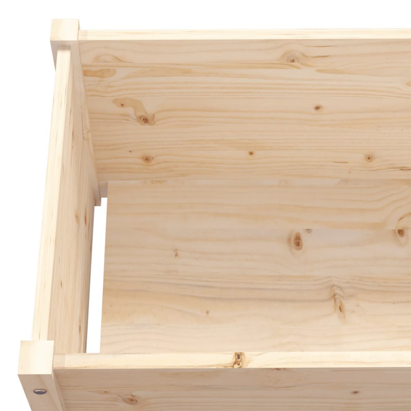 Boîte à fleurs en bois pour l'extérieur, Brun, H 12,2 po x l 78,7 po x P 12,2 po