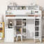 Lit mezzanine simple, bois robuste et espace de rangement robuste et robuste-143812209