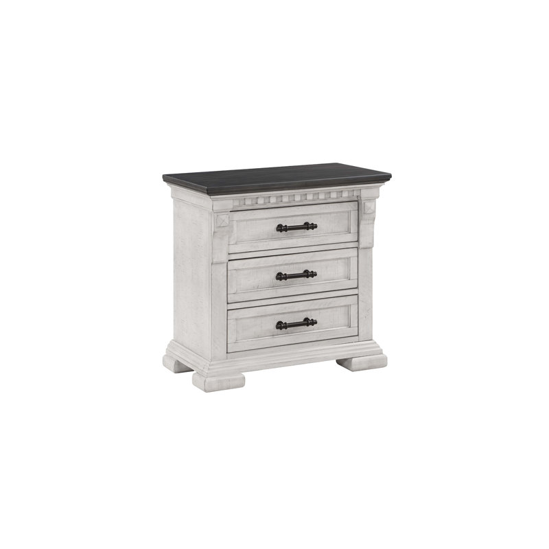 Table de chevet 3 tiroirs style transitionnel