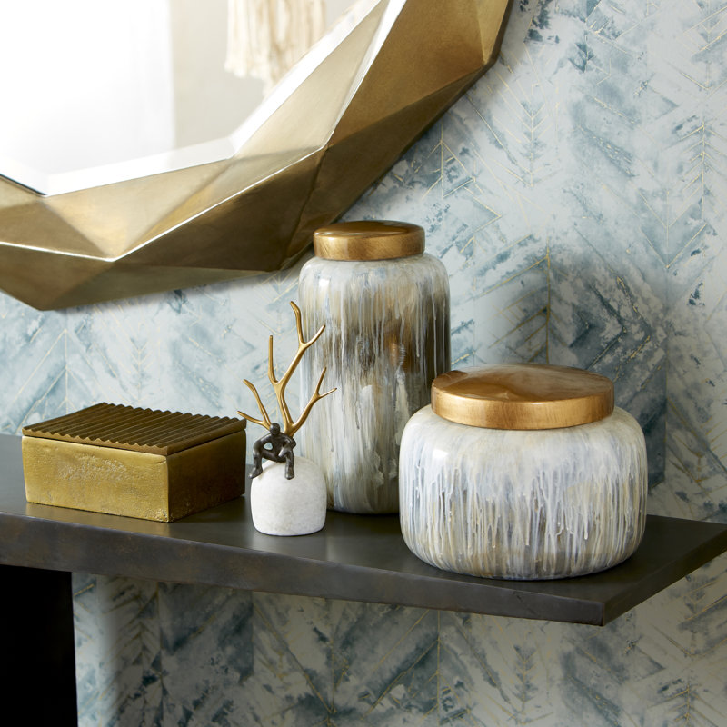 Spirit Ceramic / Porcelain Jar, 10" H x 8.5" W x 8.5" D