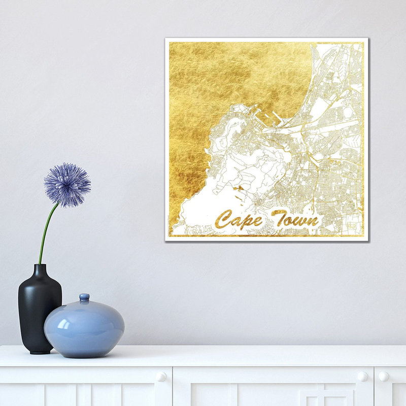 Washington, D.C. Minimal Urban Blueprint Map by Hubert Roguski - Wrapped Canvas Print, 45.72 cm H x 45.72 cm W x 3.175 cm D
