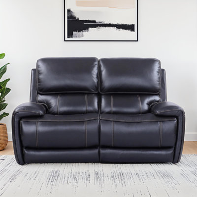 Bayan 65.5" Power Leather Reclining Loveseat and Power Headrest