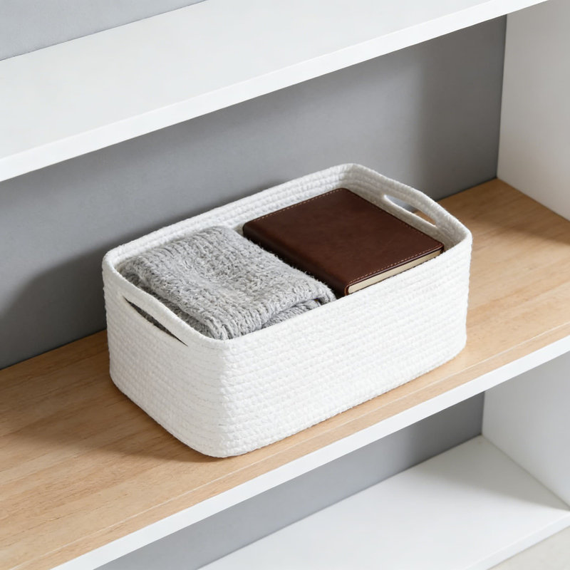 3-Pack Woven Storage Baskets With Handles, Soft Cotton Rope Organizer Bins For Shelves, Closet, Nursery & Home Decor, Decorative Storage Boxes For Toys, Books, Gifts & Clothes