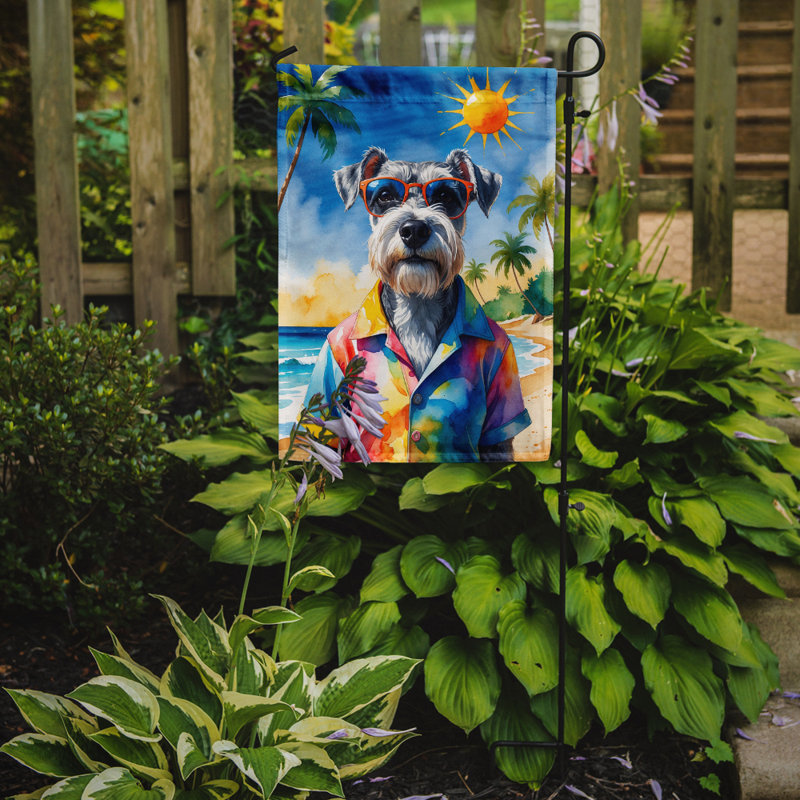 Bouvier bernois avec drapeau de jardin, Schnauzer