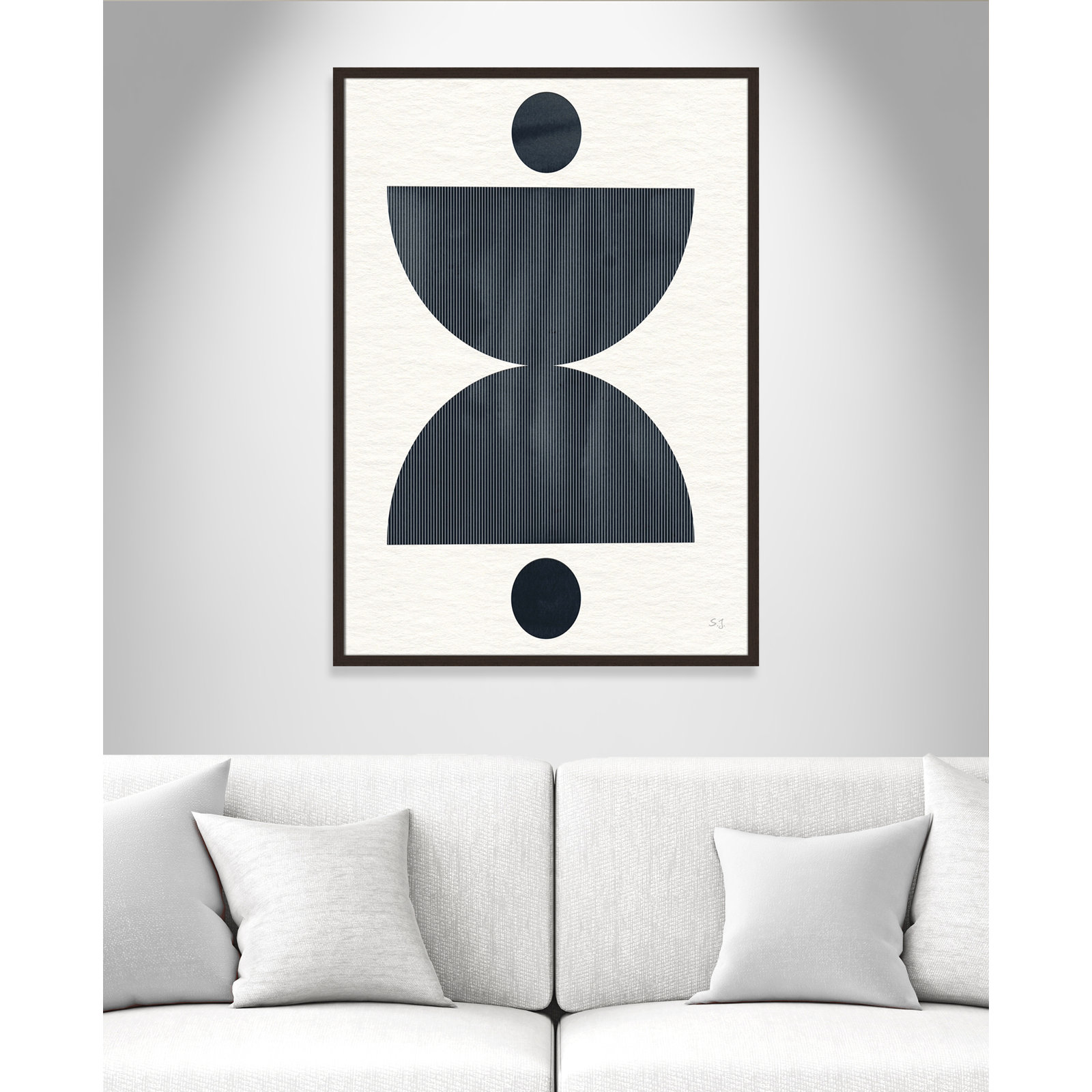 Eclipse II by Susan Jill, 41.5" H x 29.5" W x 0.75" D, Open Grain Walnut Framed