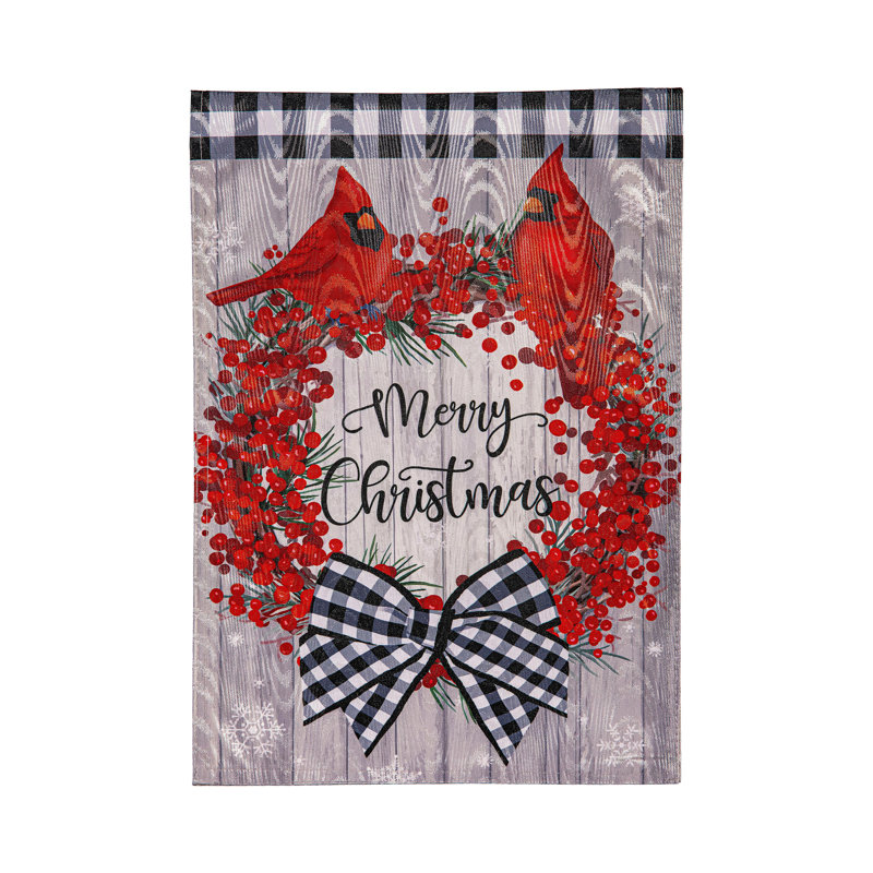 Drapeau de jardin moiré Country Berry Wreath
