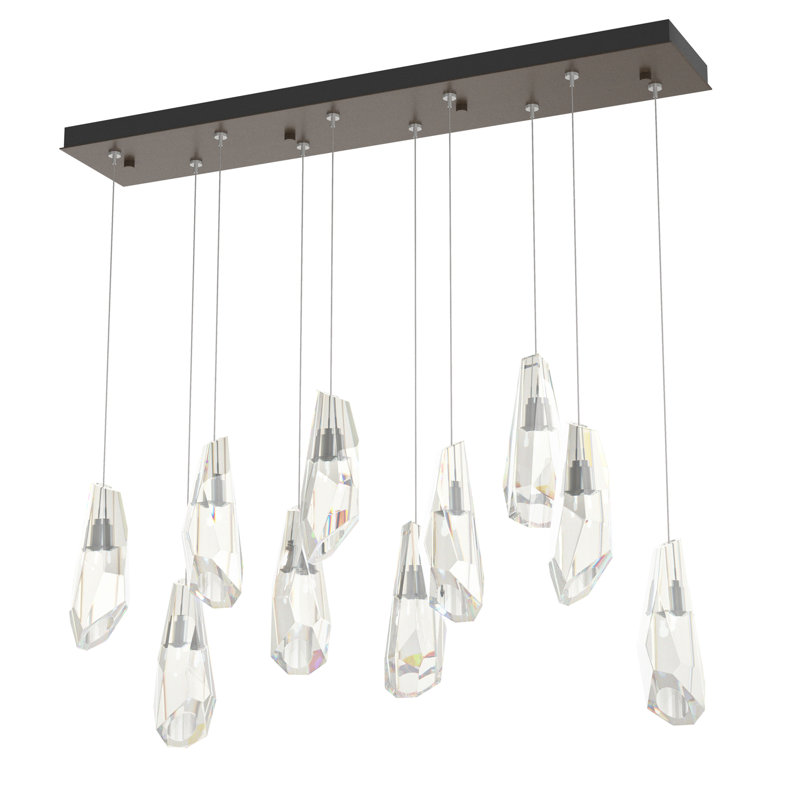Luma 10 - Light Crystal Pendant, Bronze, 130" H